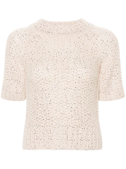 Beige virgin wool top Ermanno Scervino | D455L321CTJZW20704